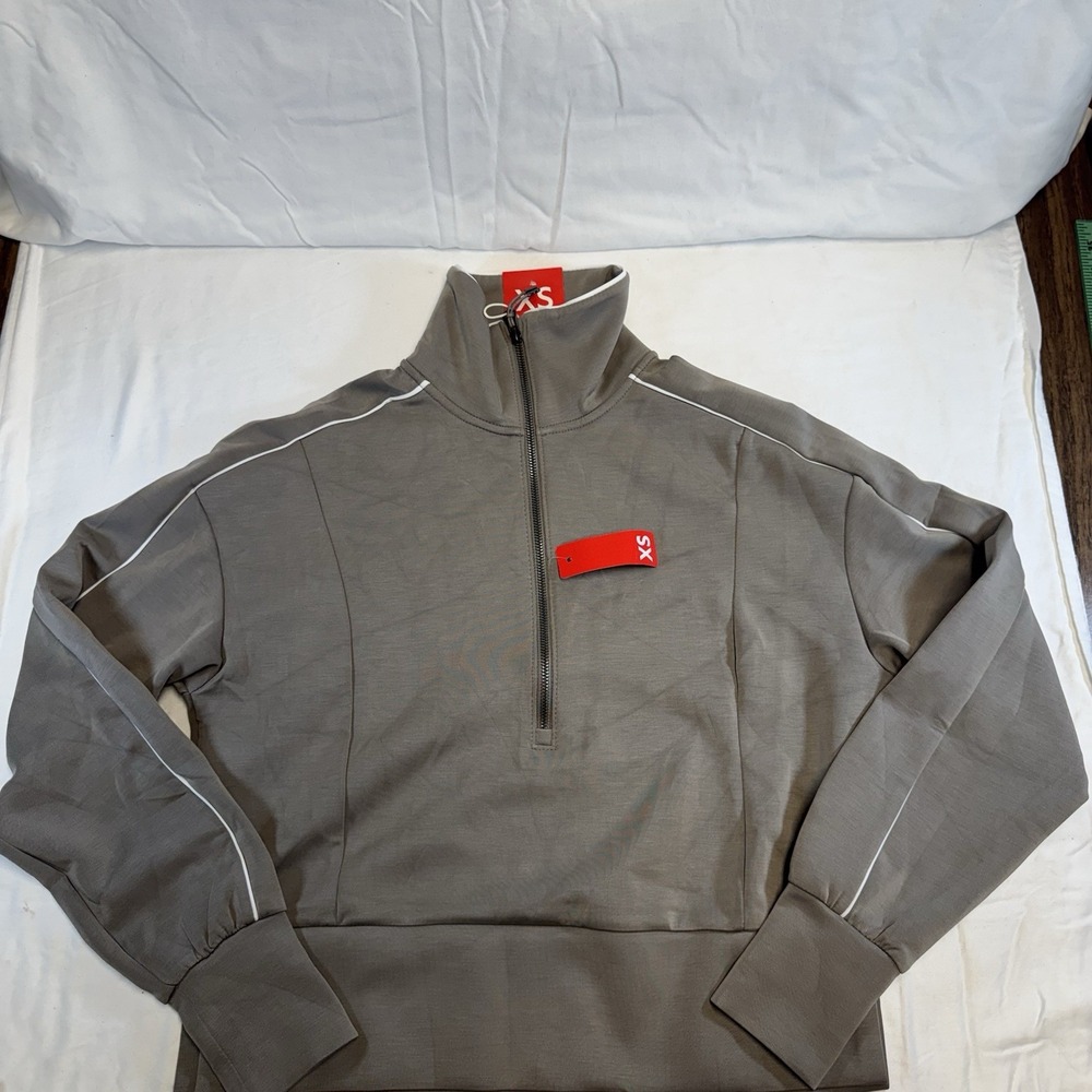 Member's Mark Women's Relaxed Cropped Half-Zip Pullover Gray XS